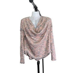 Free People Pink and Gray Sweater small